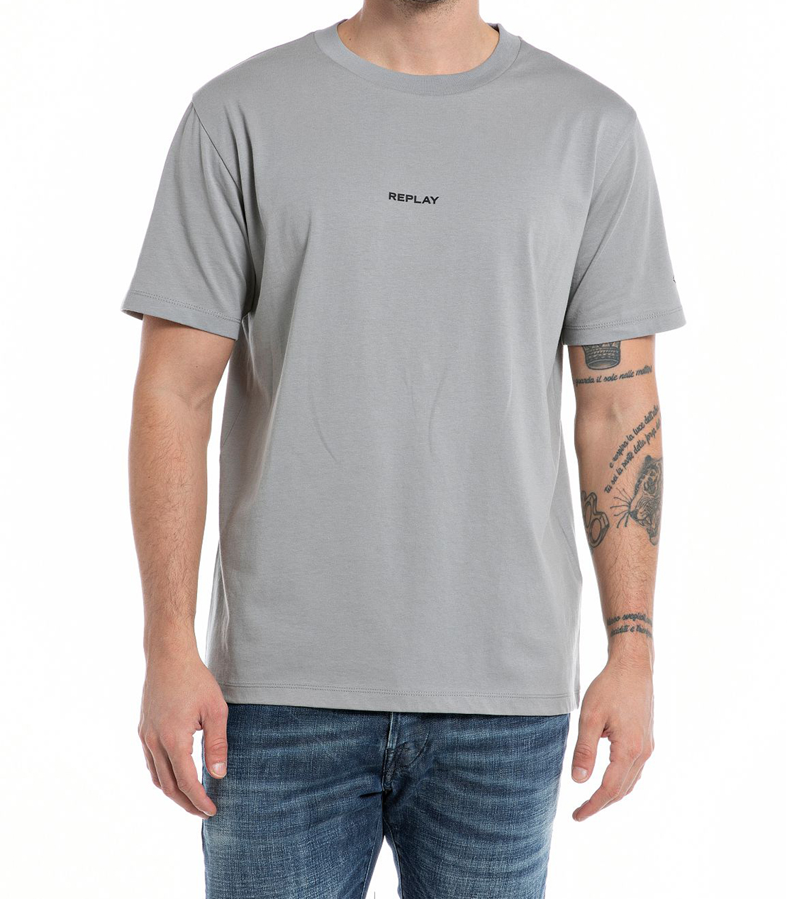 コットンジャージクルーネックTシャツ 詳細画像 グレー 1